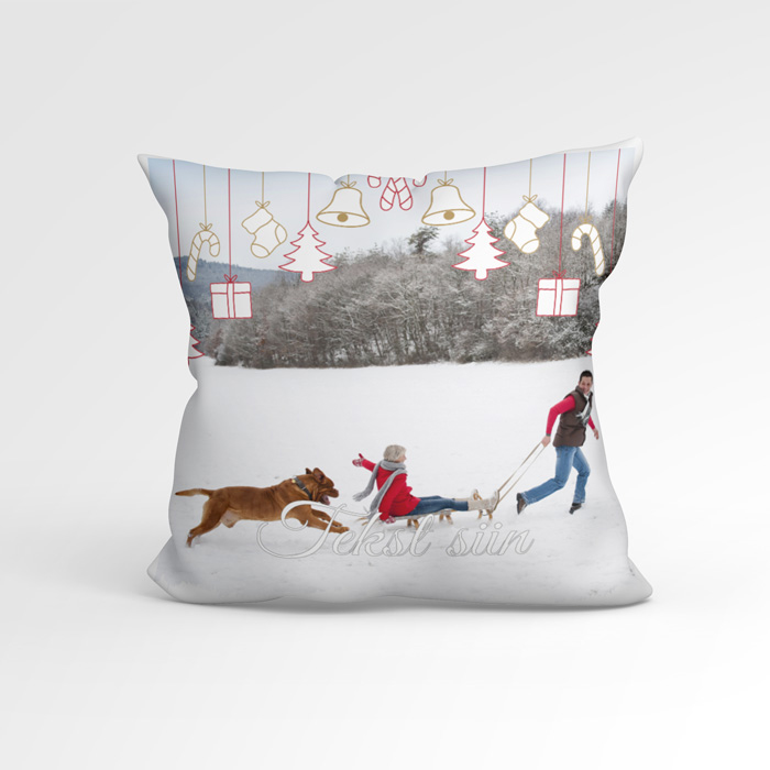 Oma pildiga jõuluteemaline padi Pildi ja tekstiga padi jõuludeks