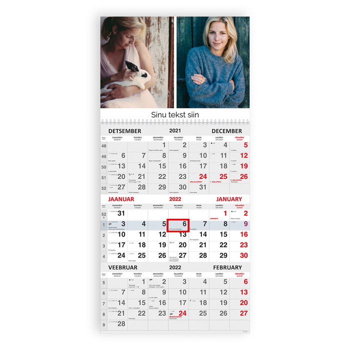 Trio kalender oma pildiga