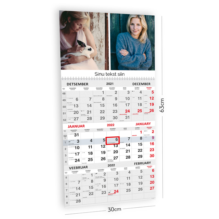 Trio kalender oma pildiga