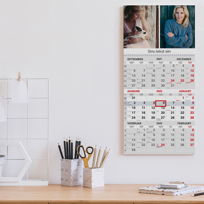 Trio kalender oma pildiga