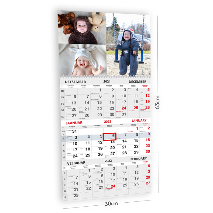 Trio kalender oma pildiga