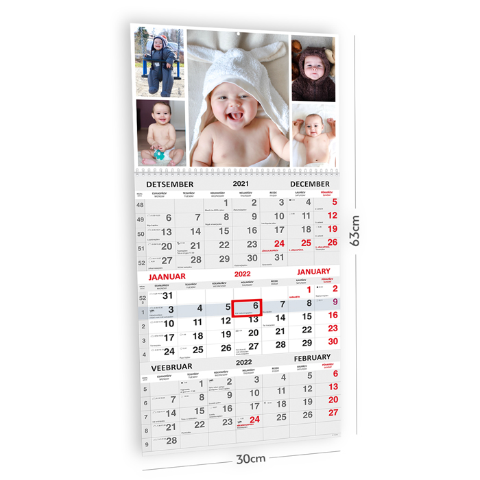 Trio kalender oma pildiga