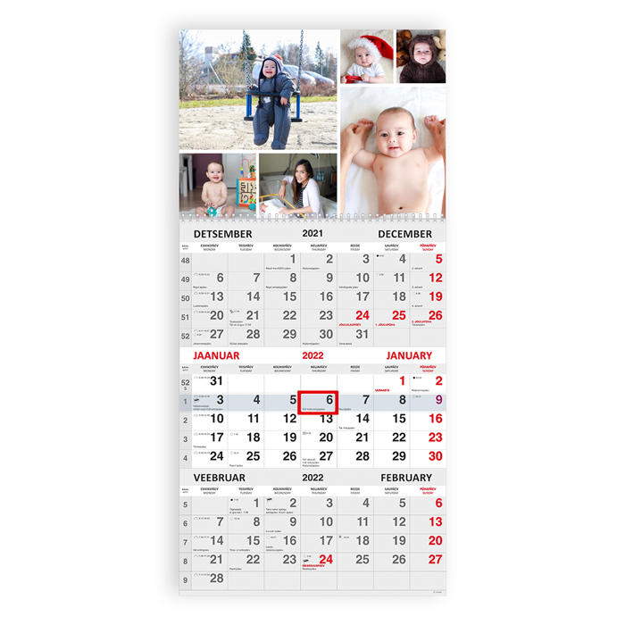 Trio kalender oma pildiga