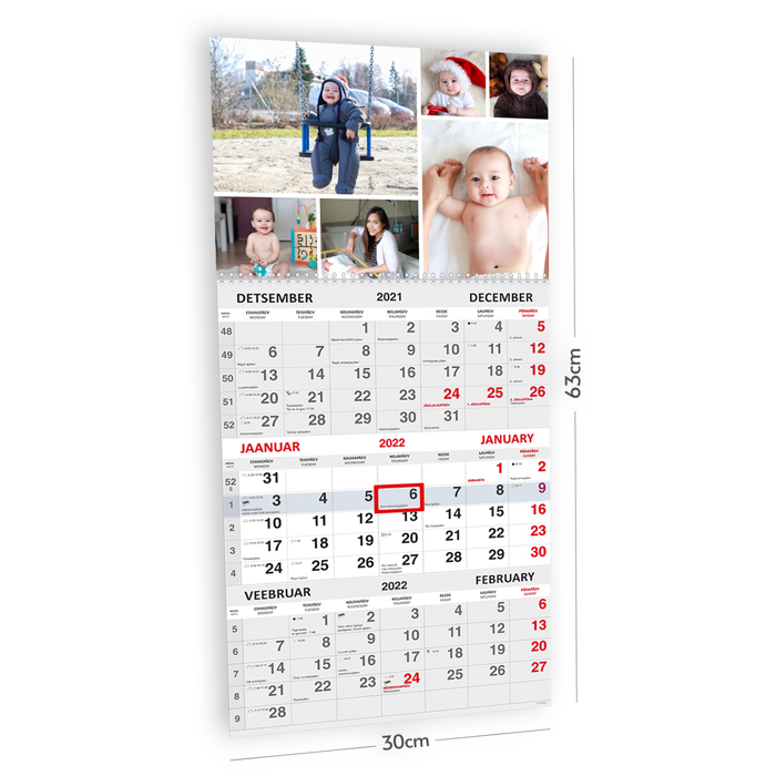 Trio kalender oma pildiga
