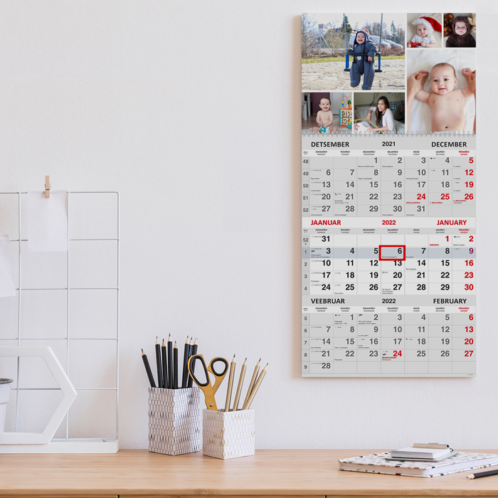 Trio kalender oma pildiga