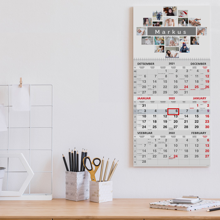 Trio kalender oma pildiga