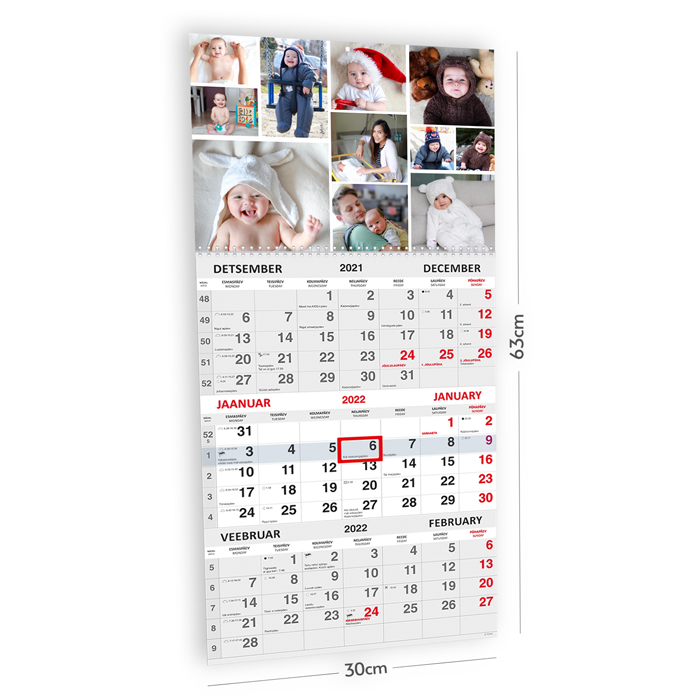 Trio kalender oma pildiga