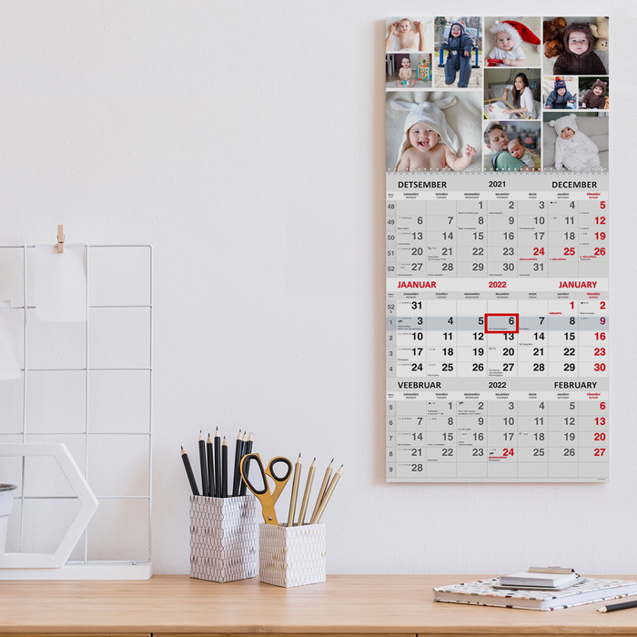 Trio kalender oma pildiga
