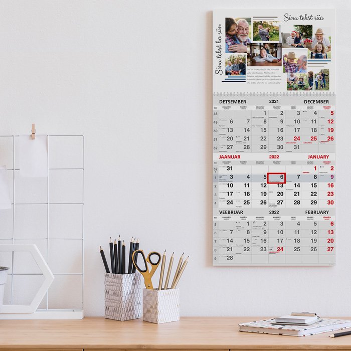 Trio kalender oma pildiga