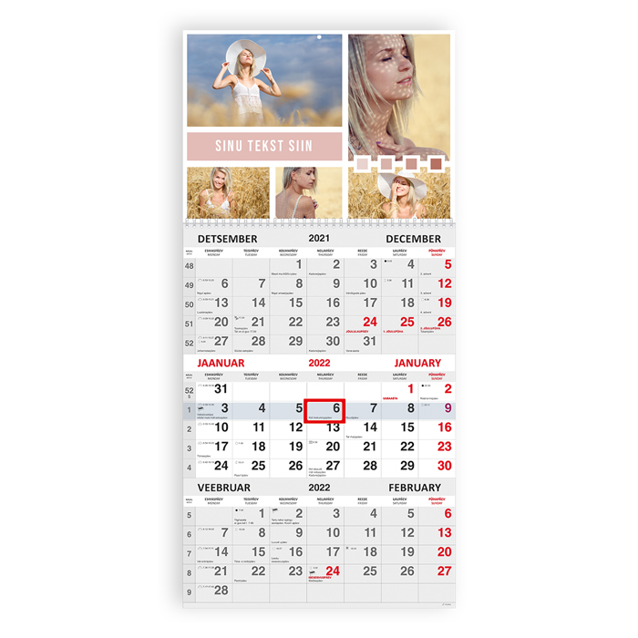 Trio kalender oma pildiga