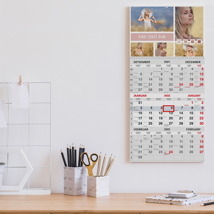 Trio kalender oma pildiga