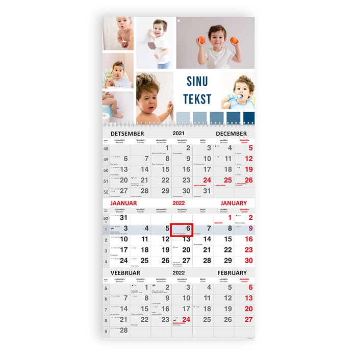 Trio kalender oma pildiga
