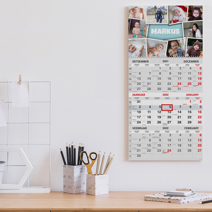 Trio kalender oma pildiga