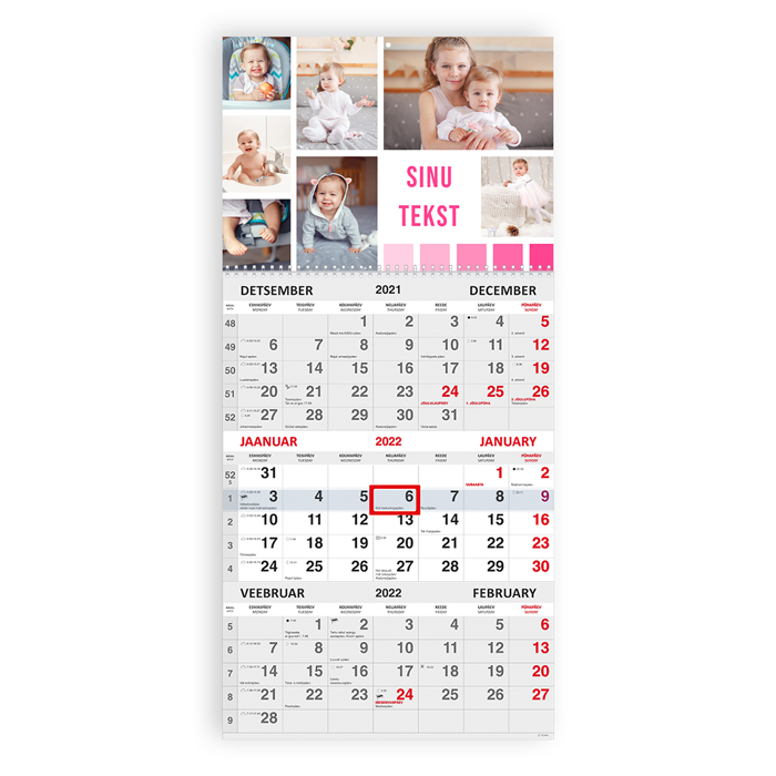 Trio kalender oma pildiga