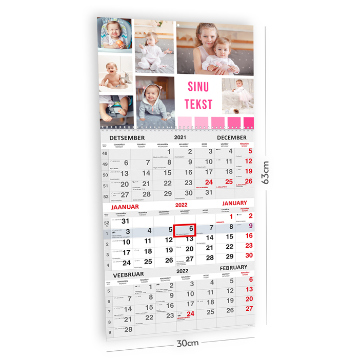 Trio kalender oma pildiga