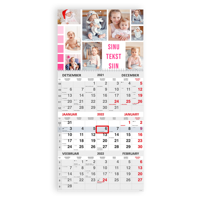 Trio kalender oma pildiga