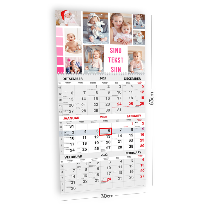 Trio kalender oma pildiga