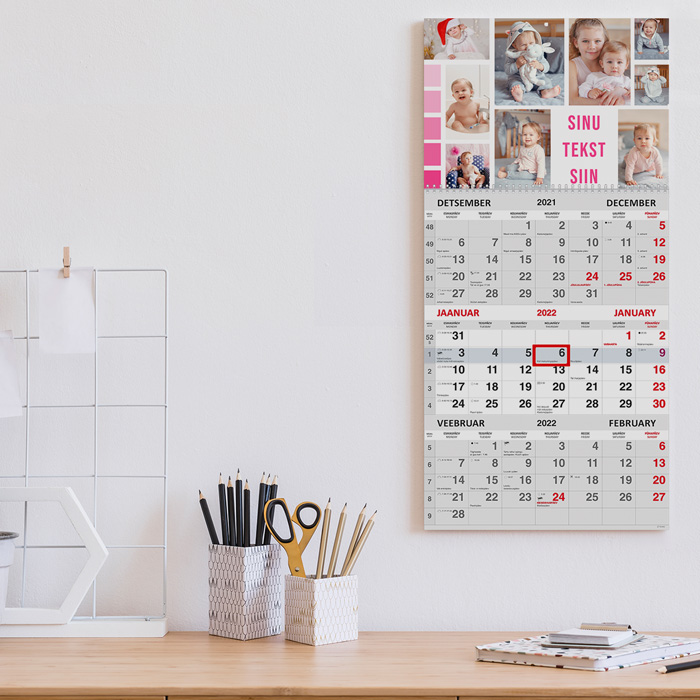 Trio kalender oma pildiga