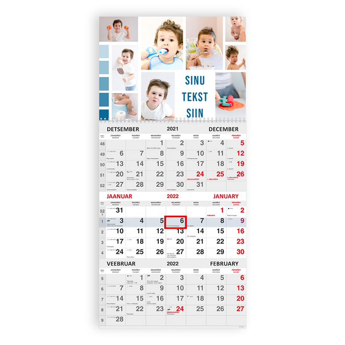Trio kalender oma pildiga