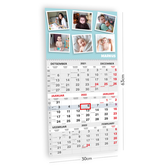 Trio kalender oma pildiga