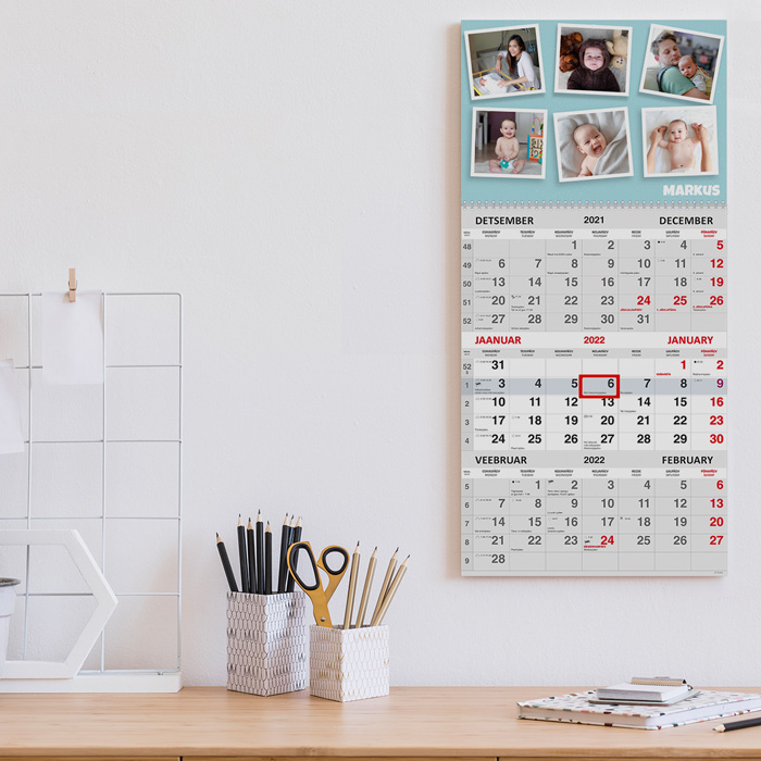Trio kalender oma pildiga